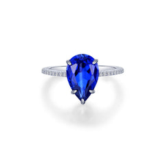 Lab-Grown Sapphire Solitaire Ring