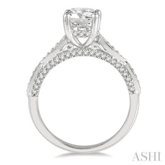 Round Shape Semi-Mount Diamond Engagement Ring