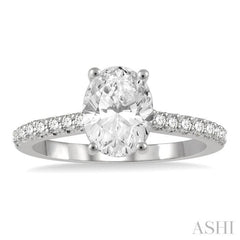 Oval Shape Semi-Mount Diamond Engagement Ring