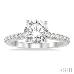 Round Shape Semi-Mount Diamond Engagement Ring