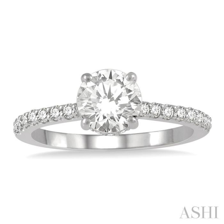 Round Shape Semi-Mount Diamond Engagement Ring