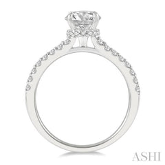 Round Shape Semi-Mount Diamond Engagement Ring