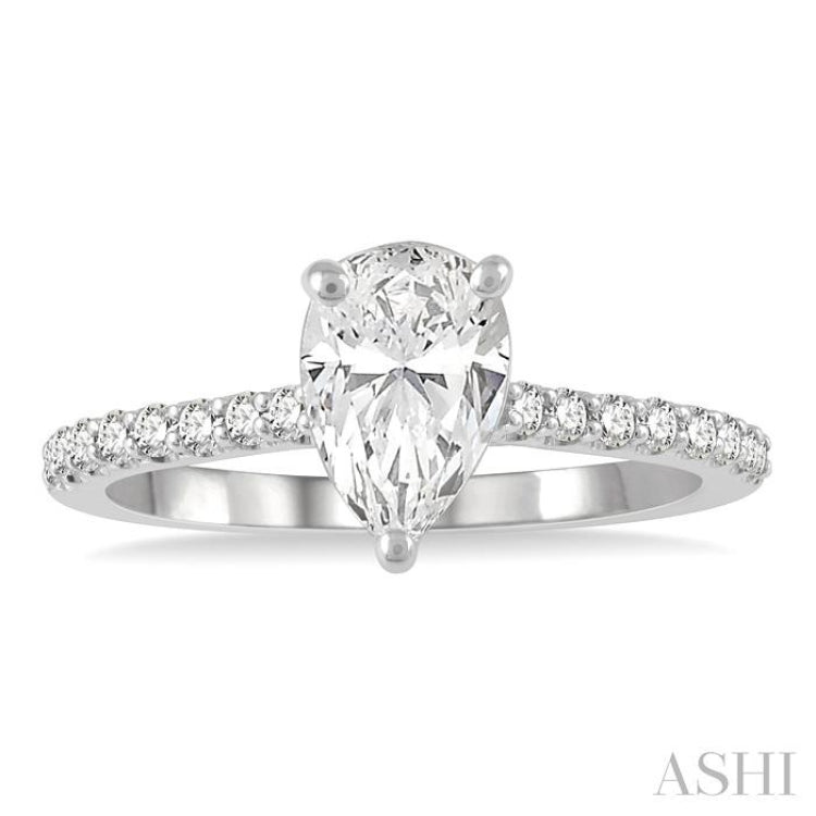 Pear Shape Semi-Mount Diamond Engagement Ring