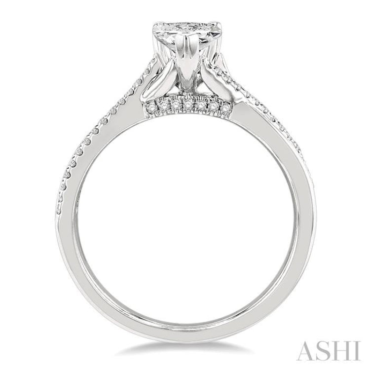 Pear Shape Semi-Mount Diamond Engagement Ring