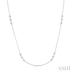 3 Stone Diamond Station Necklace