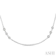 3 Stone Diamond Station Necklace