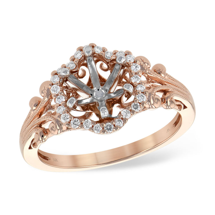 14Kt Gold Semi-Mount Engagement Ring