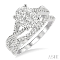 Oval Shape Lovebright Diamond Wedding Set