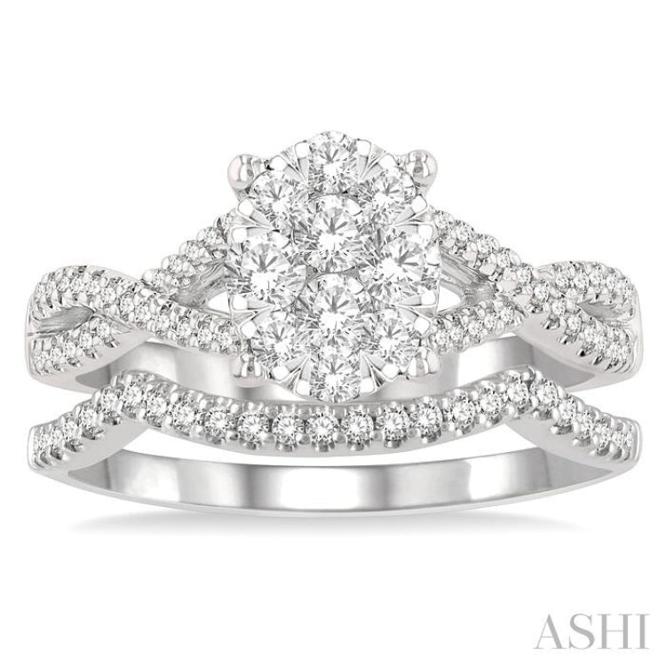 Oval Shape Lovebright Diamond Wedding Set