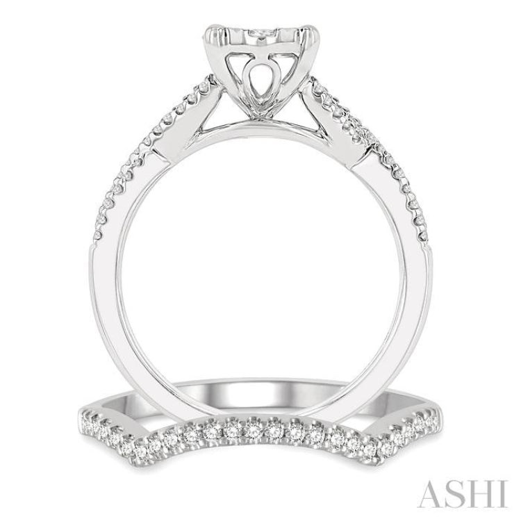 Oval Shape Lovebright Diamond Wedding Set