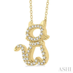 Cat Petite Diamond Fashion Pendant