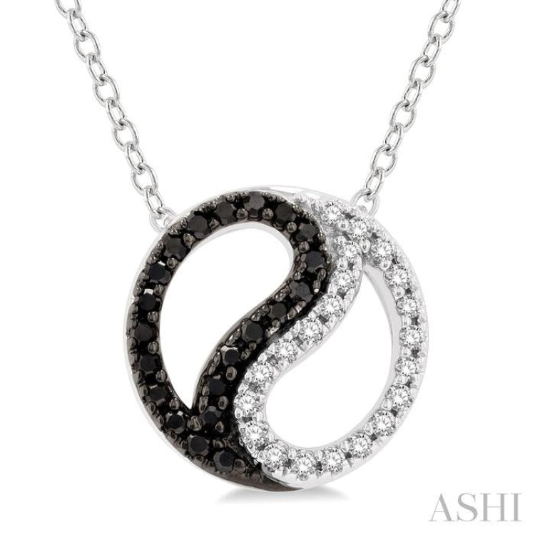 Yin Yang Petite Black Diamond Fashion Pendant