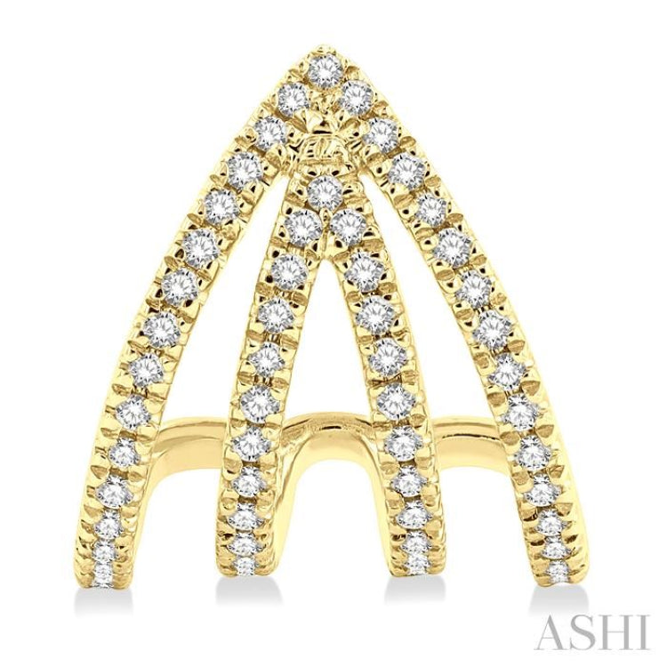 1/3 Ctw Petite Claw Round Cut Diamond Fashion Stud Earring in 10K Yellow Gold