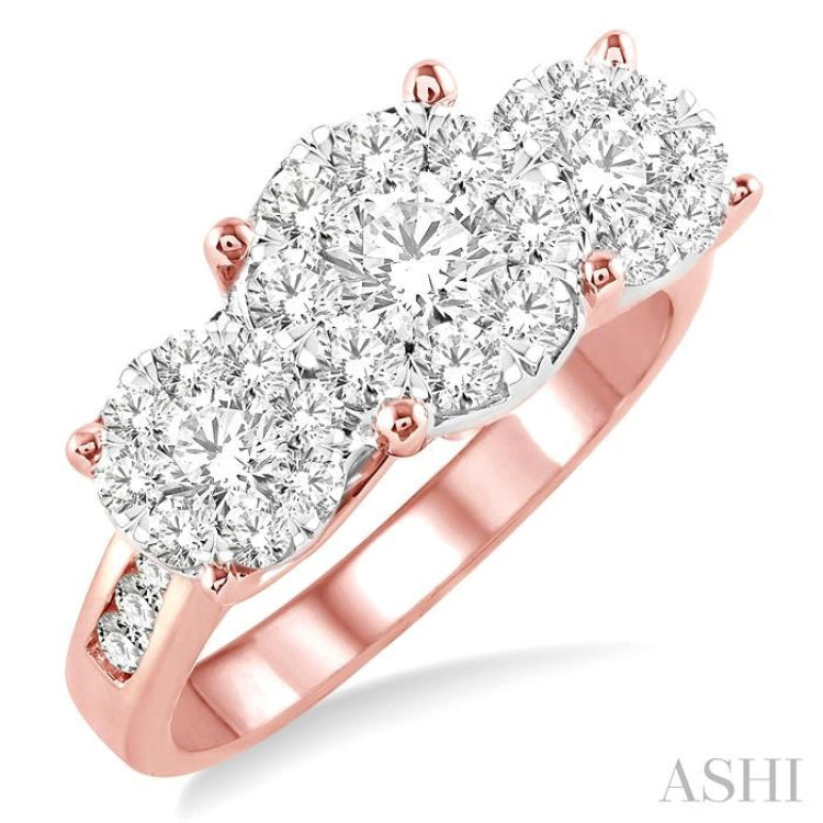 Round Shape Past Present & Future Lovebright Essential Diamond Ring