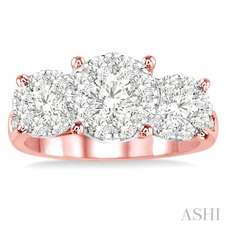 Round Shape Past Present & Future Lovebright Essential Diamond Ring