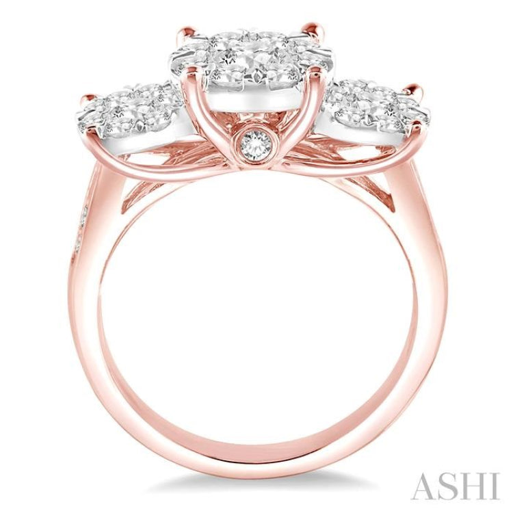 Round Shape Past Present & Future Lovebright Essential Diamond Ring