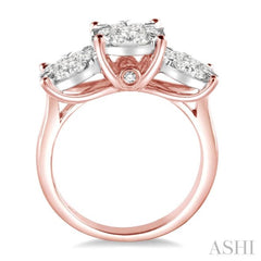 Round Shape Past Present & Future Lovebright Essential Diamond Engagement Ring