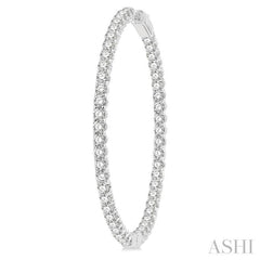 1 3/4-Inch Round Inside-Out Diamond Hoop Earrings