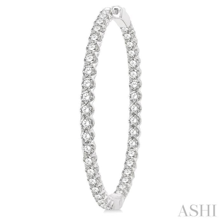 1 3/4-Inch Round Inside-Out Diamond Hoop Earrings