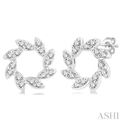 Flower Petite Diamond Fashion Earrings