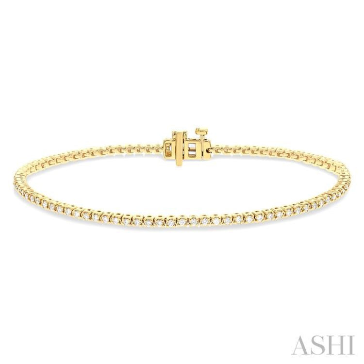 1 Ctw Round Cut Diamond Tennis Bracelet in 14K Yellow Gold