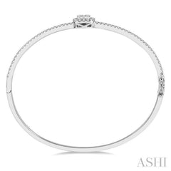 Stackable Cushion Shape Halo Lovebright Essential Diamond Bangle