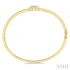 Stackable Oval Shape Halo Lovebright Essential Diamond Bangle