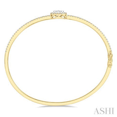 Stackable Round Shape Halo Lovebright Essential Diamond Bangle