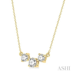 Round Shape Past Present & Future Diamond Necklace