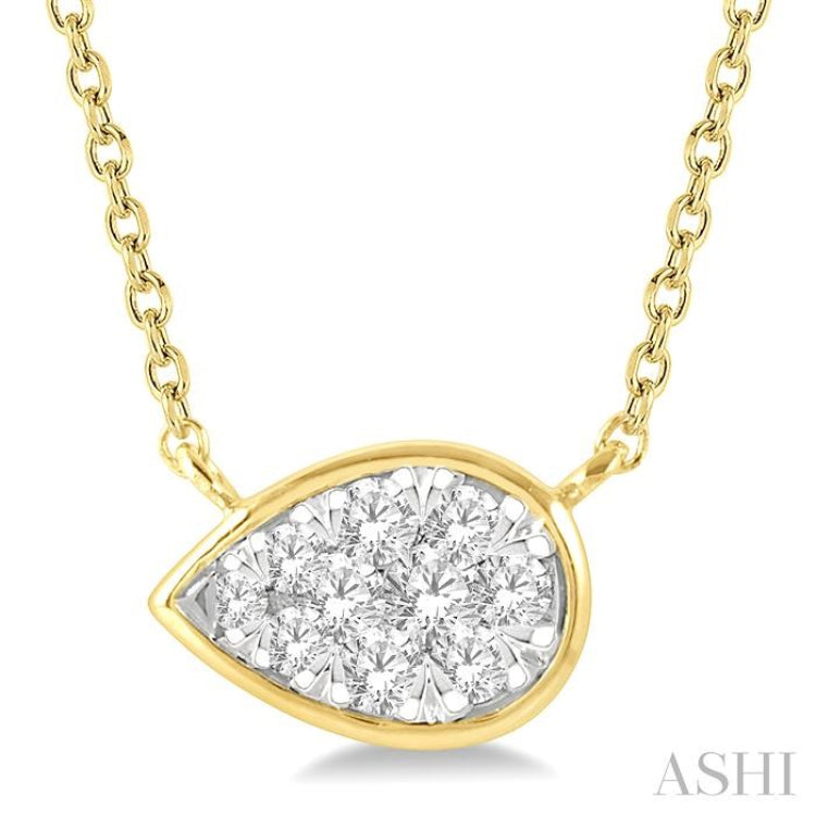 Pear Shape East-West Lovebright Essential Diamond Necklace