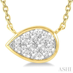 Pear Shape East-West Lovebright Essential Diamond Necklace