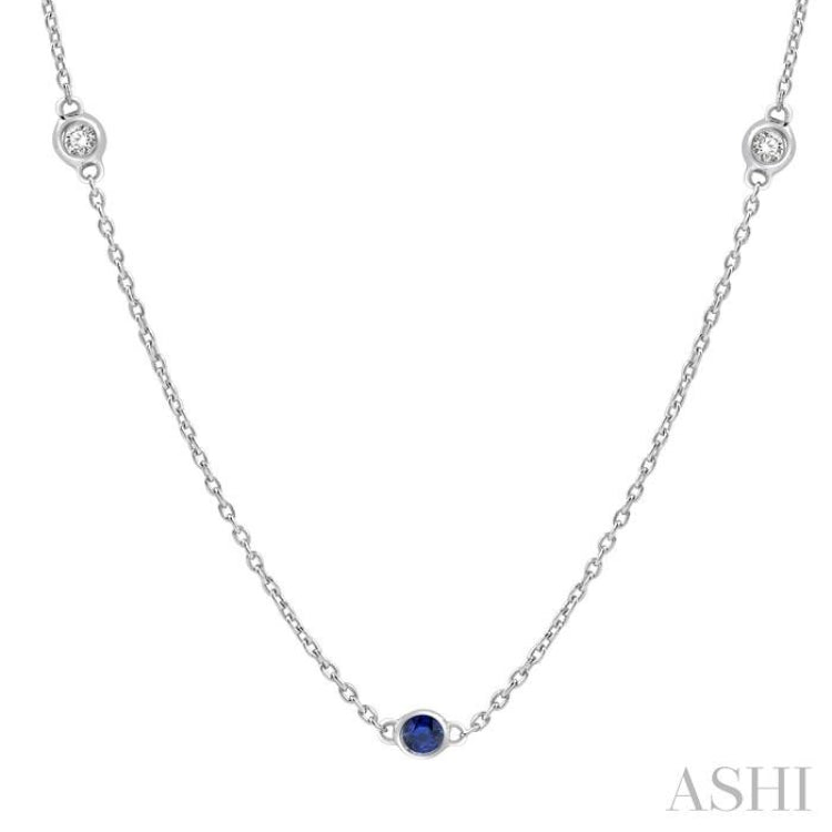 Gemstone & Diamond Station Necklace