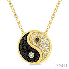 Yin Yang Petite Black Diamond Fashion Pendant