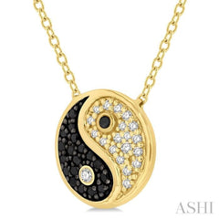 Yin Yang Petite Black Diamond Fashion Pendant