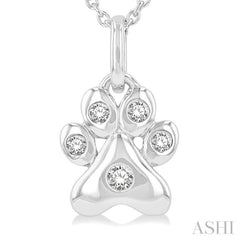 Dog Paw Petite Diamond Fashion Pendant