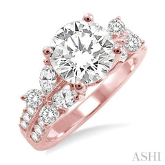 Round Shape Semi-Mount Diamond Engagement Ring