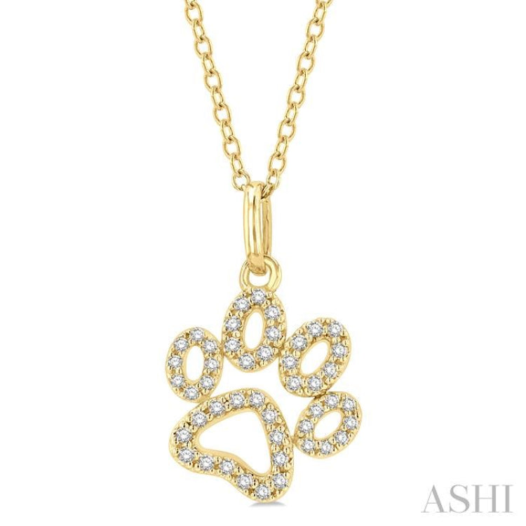 Dog Paw Petite Diamond Fashion Pendant