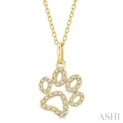 Dog Paw Petite Diamond Fashion Pendant