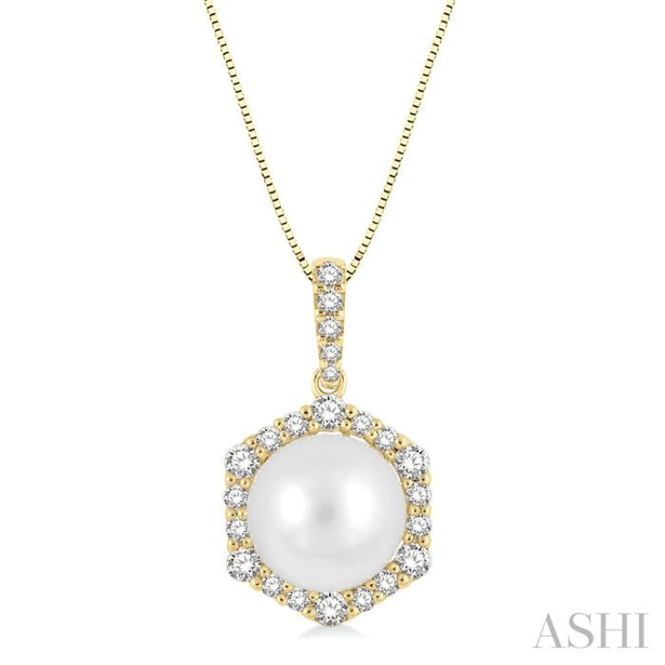 Pearl & Halo Diamond Fashion Pendant