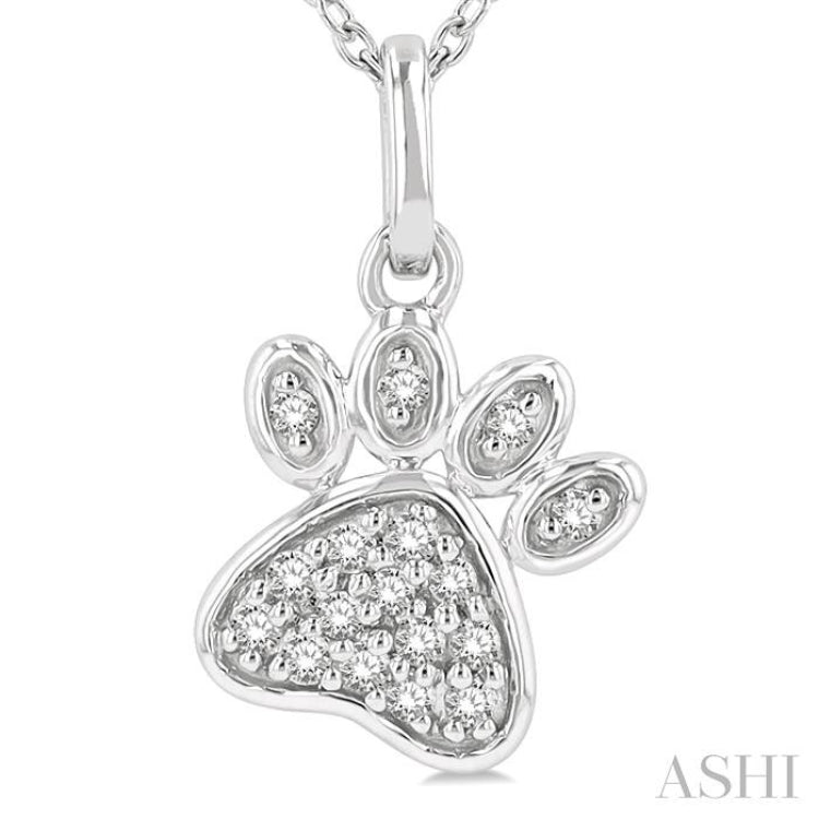 Dog Paw Petite Diamond Fashion Pendant