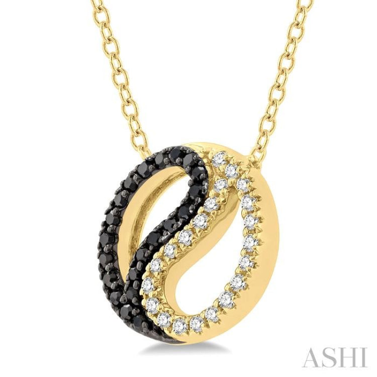 Yin Yang Petite Black Diamond Fashion Pendant