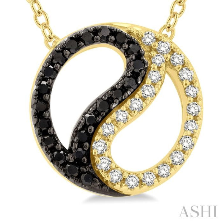 Yin Yang Petite Black Diamond Fashion Pendant