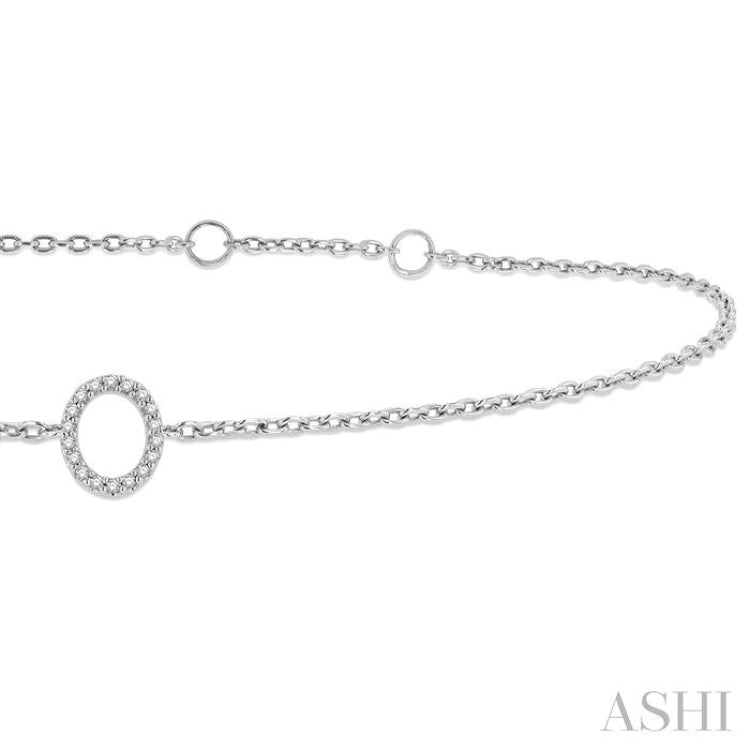 'O' Initial Diamond Chain Bracelet