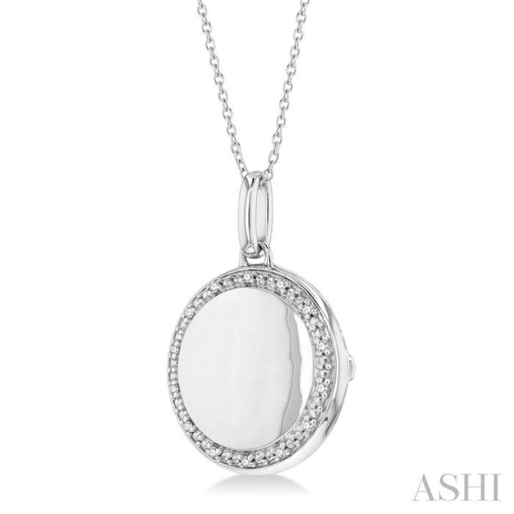 Silver Circle Diamond Locket Pendant