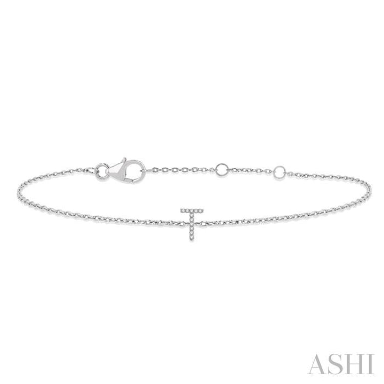 'T' Initial Diamond Chain Bracelet