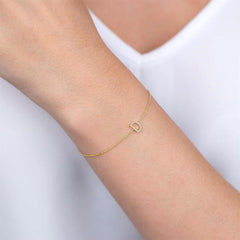 'T' Initial Diamond Chain Bracelet