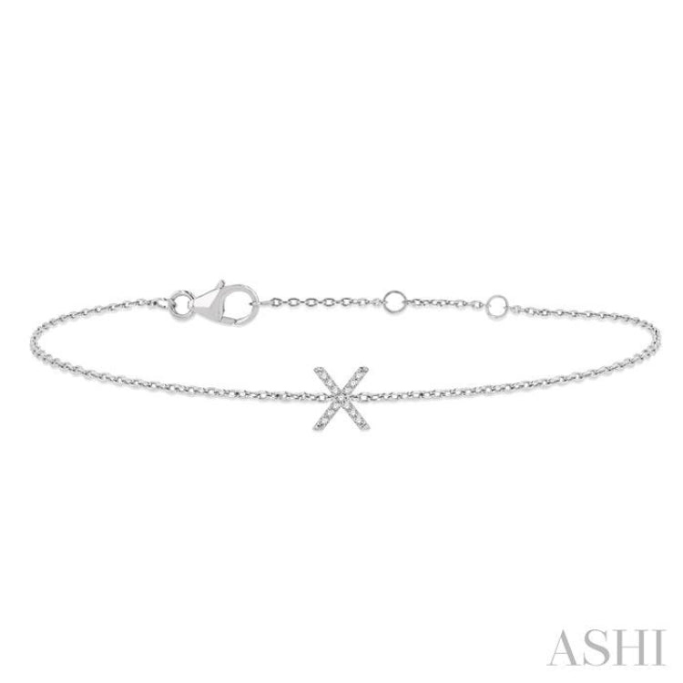 'X' Initial Diamond Chain Bracelet