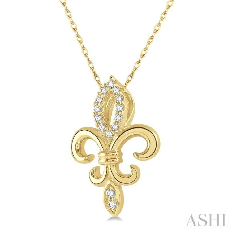 Fleur De Lis Diamond Pendant