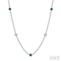 Gemstone & Diamond Station Necklace