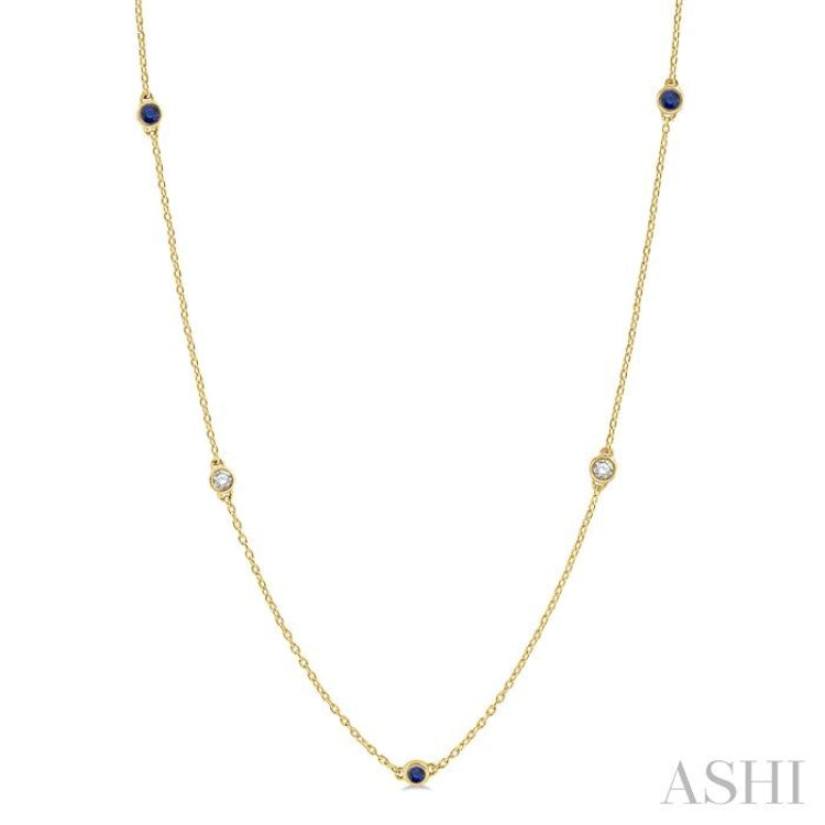 Gemstone & Diamond Station Necklace